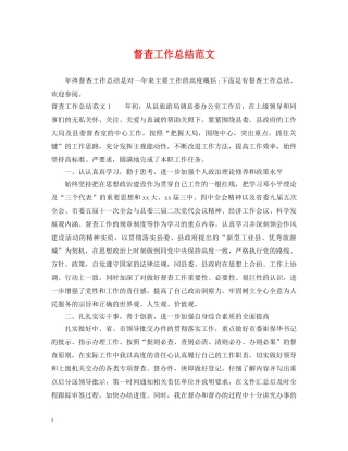 督查工作总结范文 