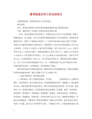 督导检查自评工作总结范文 