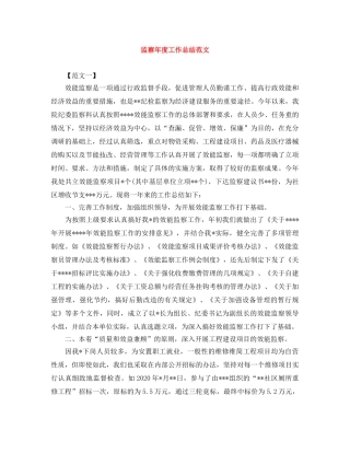 监察年度工作总结范文 
