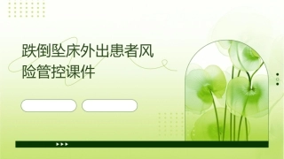 跌倒坠床外出患者风险管控课件