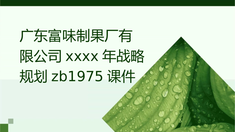 广东富味制果厂有限公司XXXX年战略规划zb1975课件_第1页