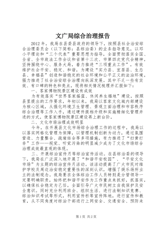 文广局综合治理报告