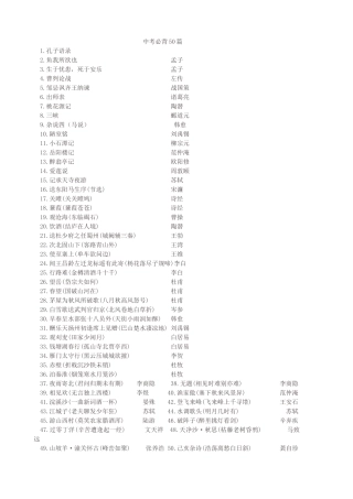 中考必背50篇