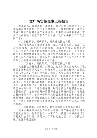 文广局实施民生工程报告