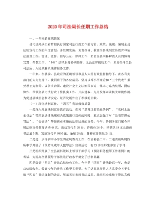 2020年司法局长任期工作总结 