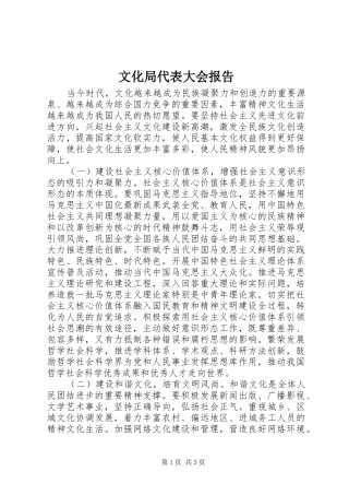 文化局代表大会报告