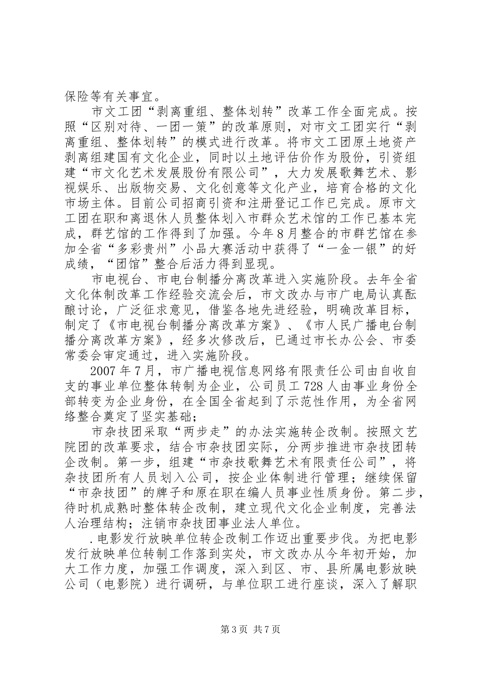 文化体制改革和产业发展自查报告_第3页