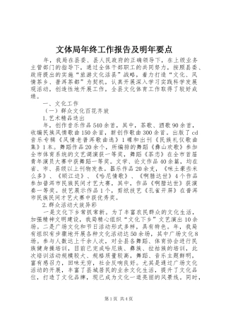 文体局年终工作报告及明年要点