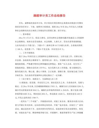 跟踪审计员工作总结报告 