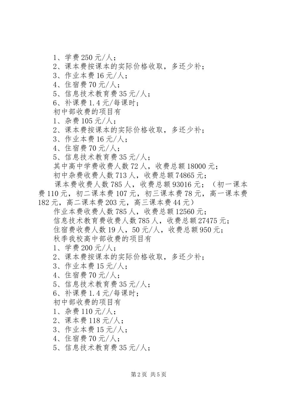收费情况自查报告3篇_第2页