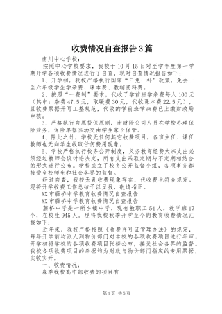 收费情况自查报告3篇