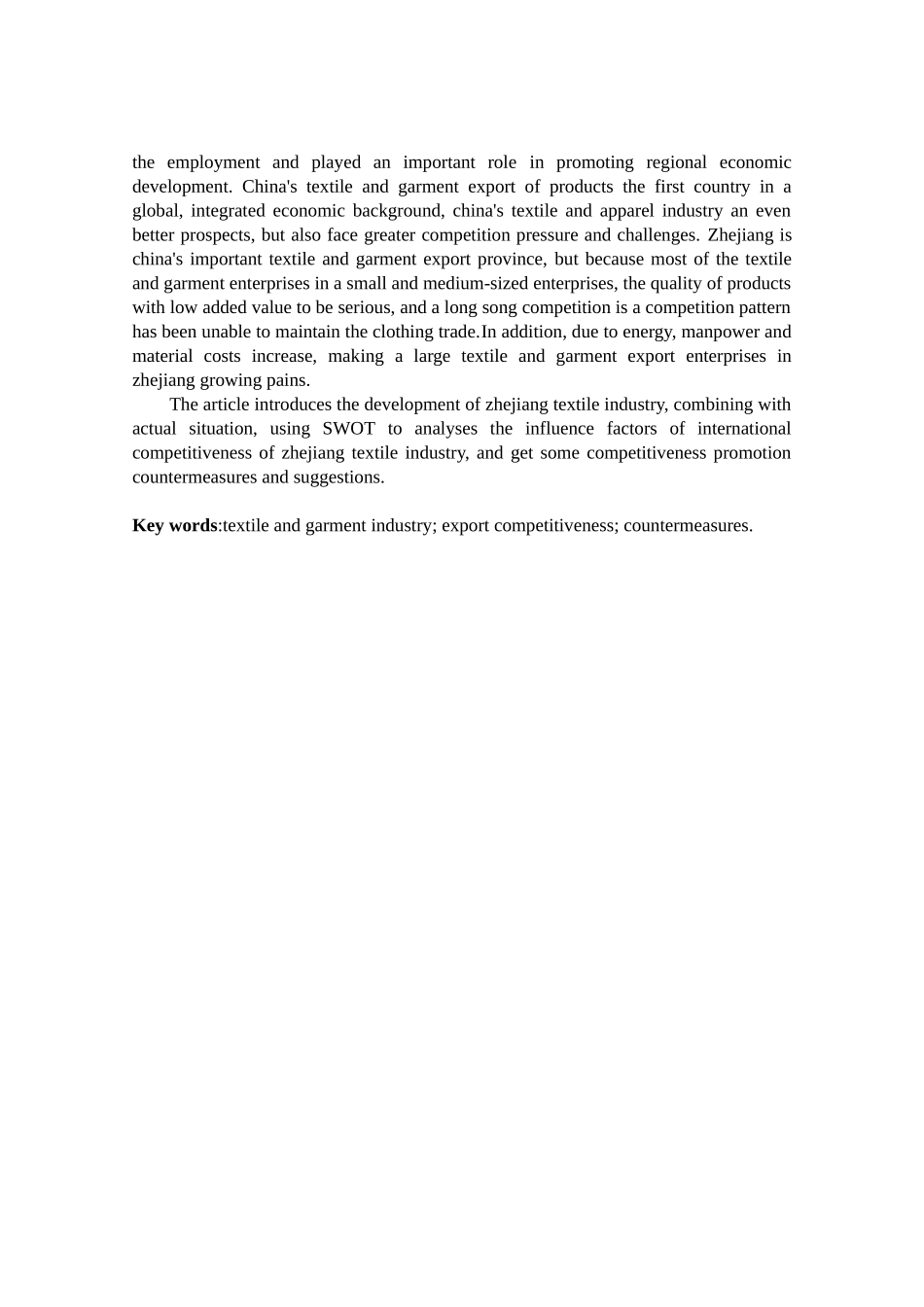 浙江省纺织服装出口竞争力问题_第3页