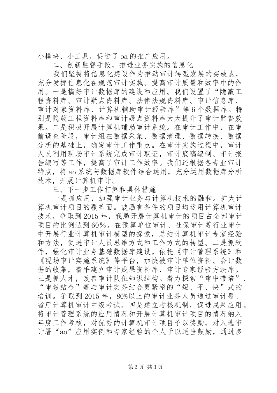 提升审计信息化建设工作汇报_第2页