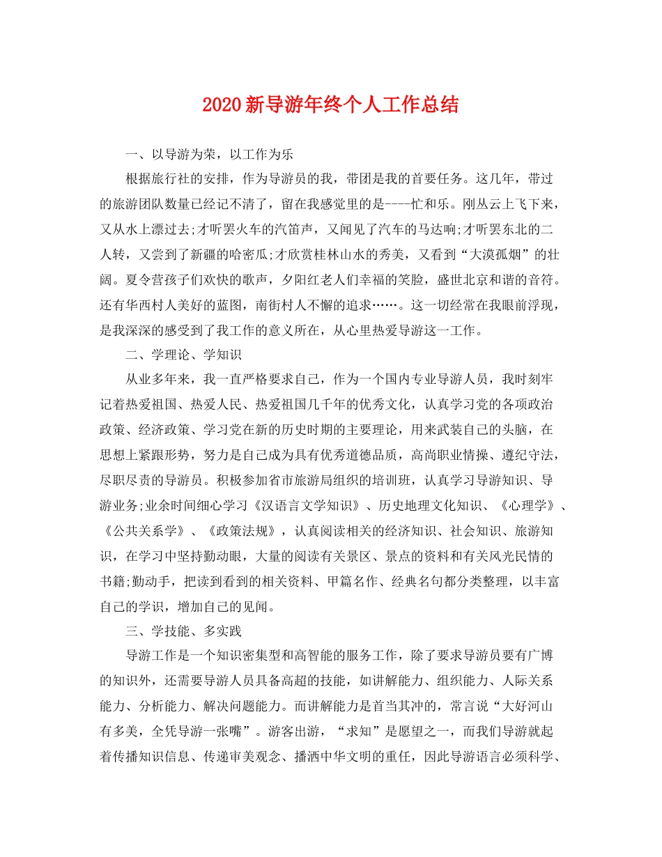 新导游年终个人工作总结 _第1页