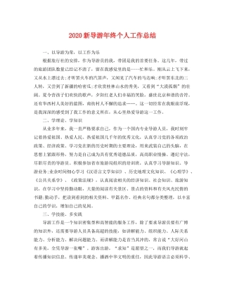 新导游年终个人工作总结 