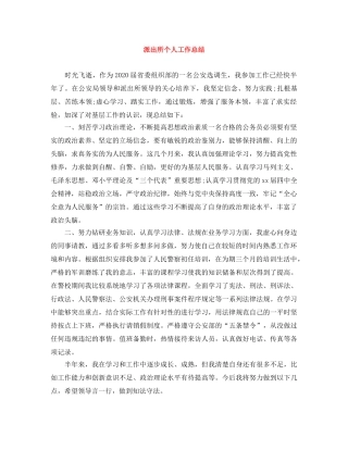 派出所个人工作总结 