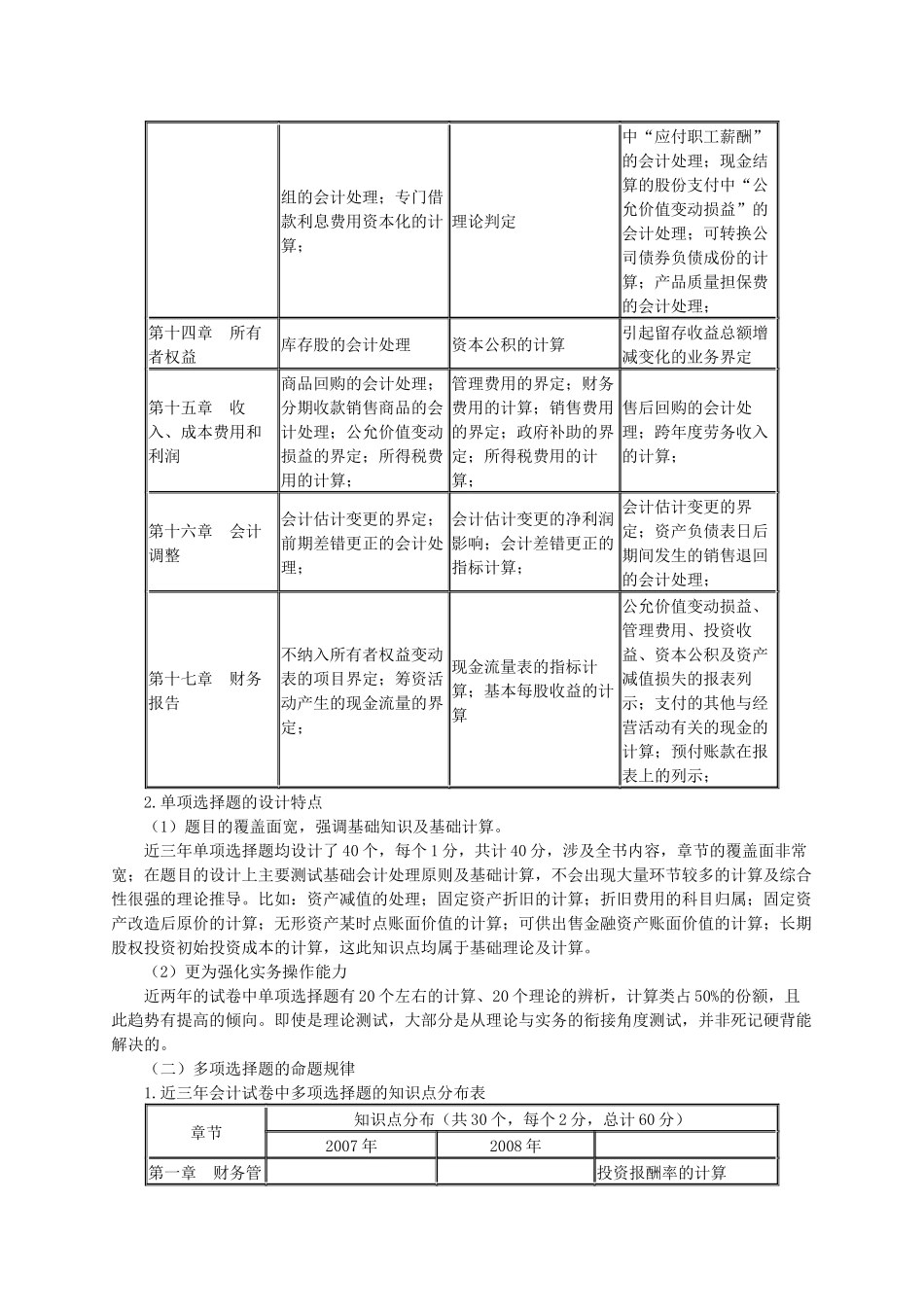 注册税务师《财务与会计》命题规律_第3页