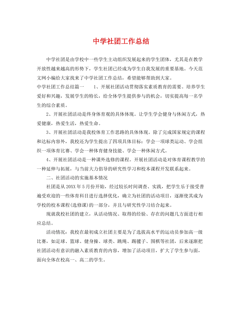 社团工作总结 _第1页