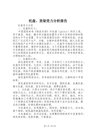 托盘、货架受力分析报告