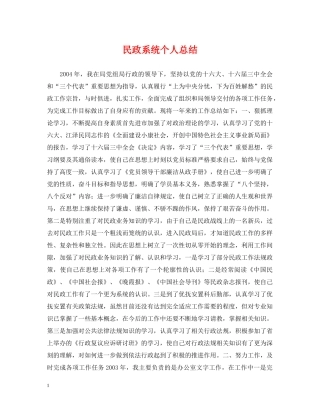 民政系统个人总结 