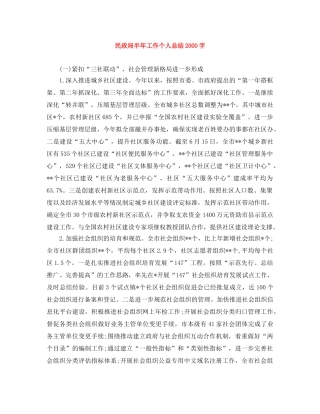 民政局半年工作个人总结2000字 