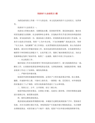 民政局个人总结范文3篇 