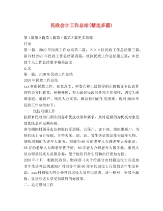 民政会计工作总结(精选多篇) 