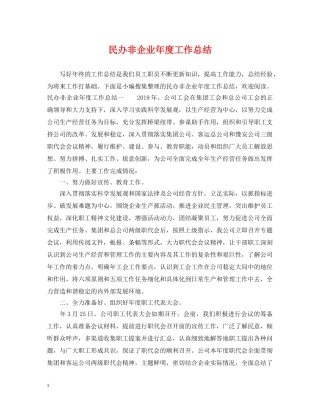 民办非企业年度工作总结 