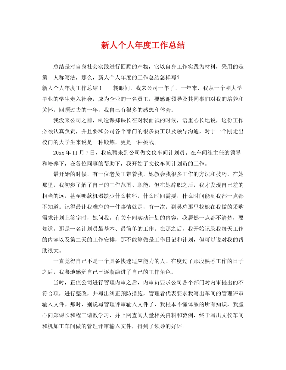 新人个人年度工作总结 _第1页