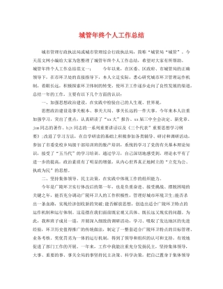 城管年终个人工作总结 