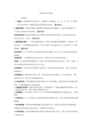 植物快繁整理大题(重点)