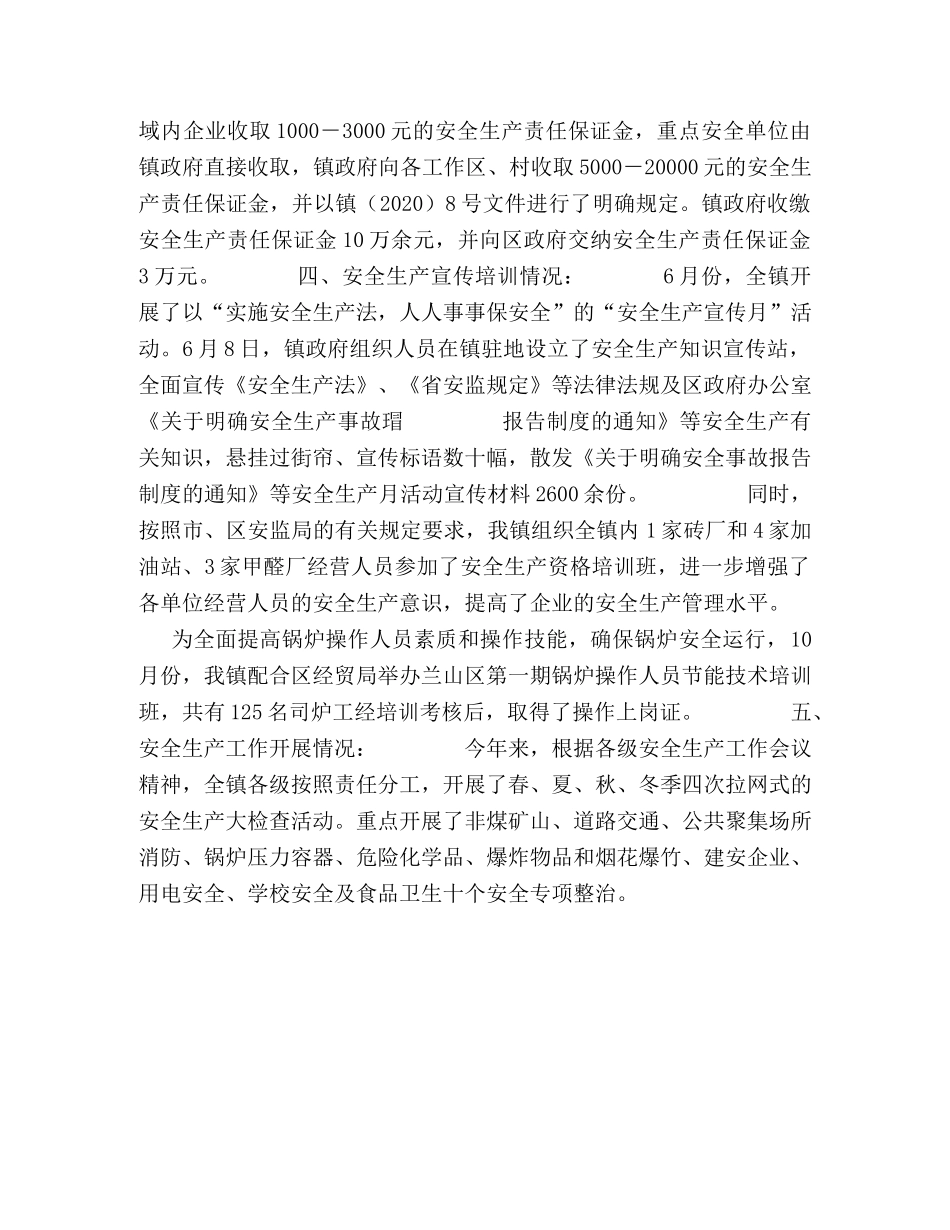 某镇安全生产工作总结汇报材料 _第2页