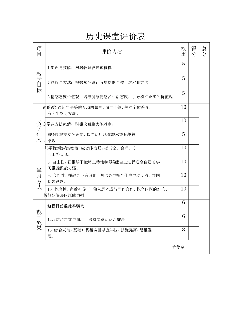 历史课堂评价表_第1页