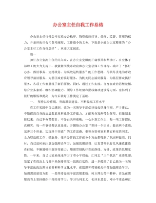 办公室主任自我工作总结 