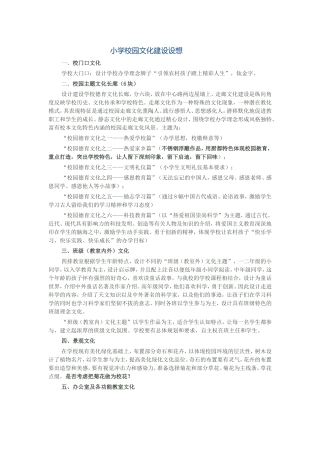 小学校园文化建设设想