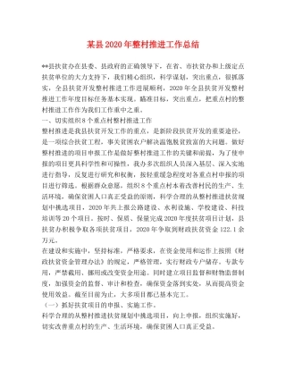 某县2020年整村推进工作总结 