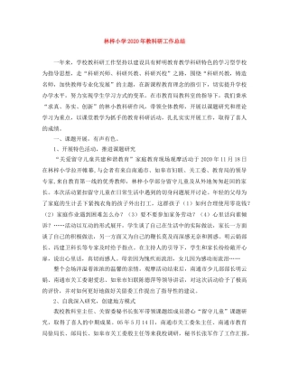林梓小学2020年教科研工作总结 