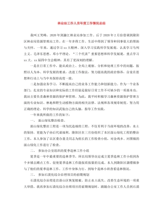 林业站工作人员年度工作情况总结 