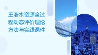 王浩水资源全过程动态评价理论方法与实践课件