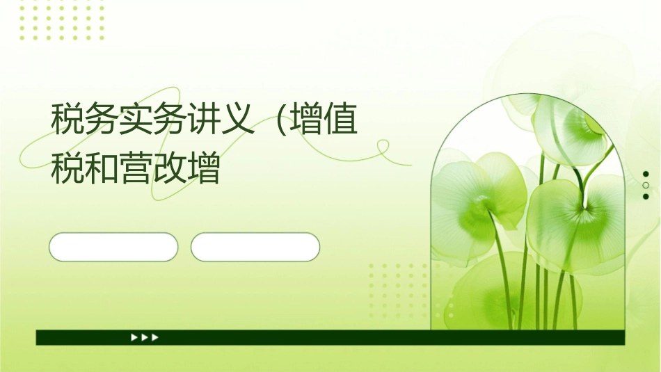 税务实务讲义(增值税和营改增)课件_第1页