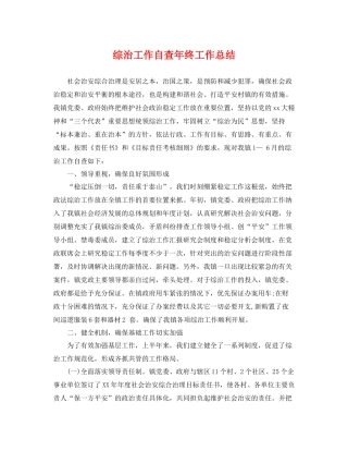 综治工作自查年终工作总结 
