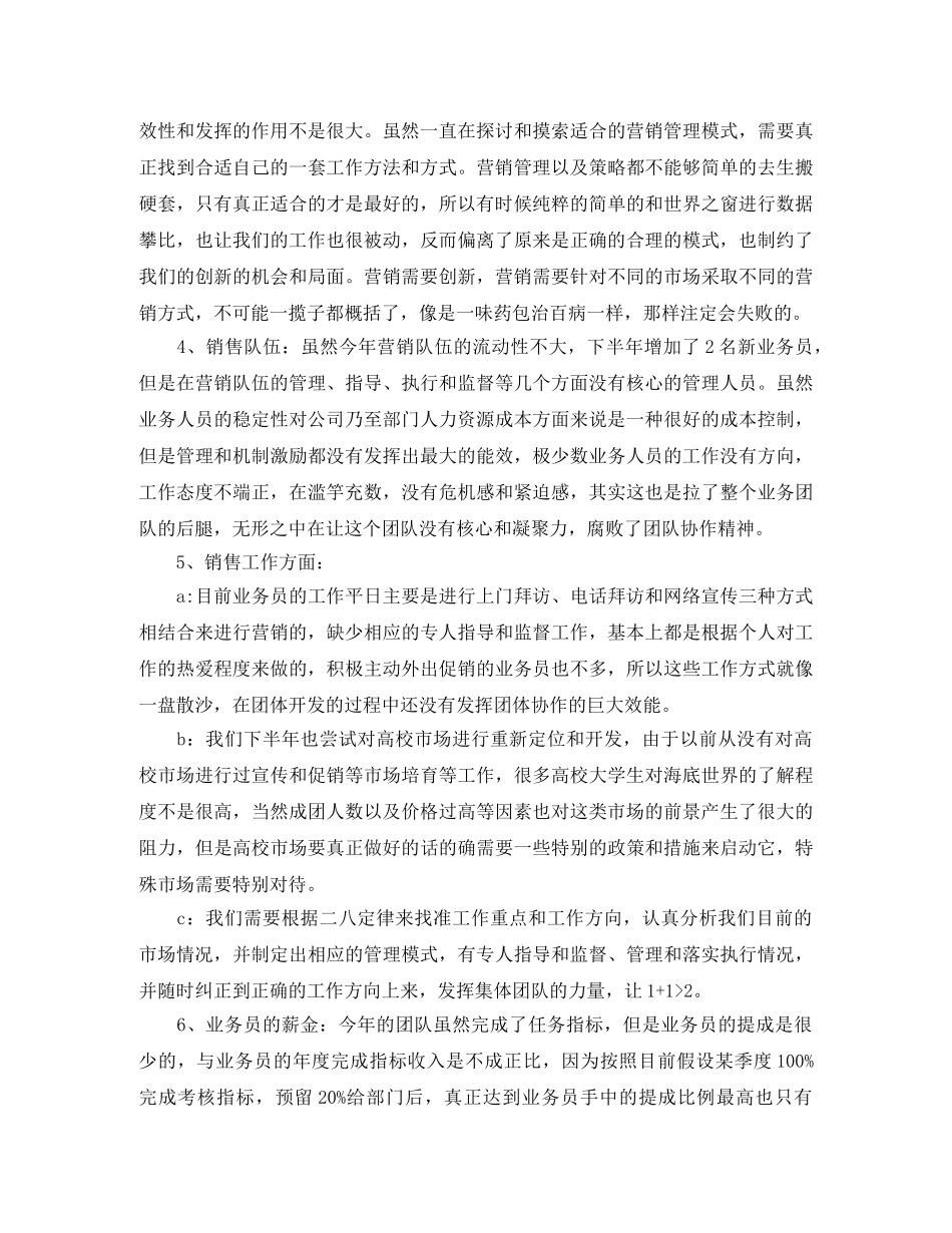 景点销售工作总结范文 _第3页