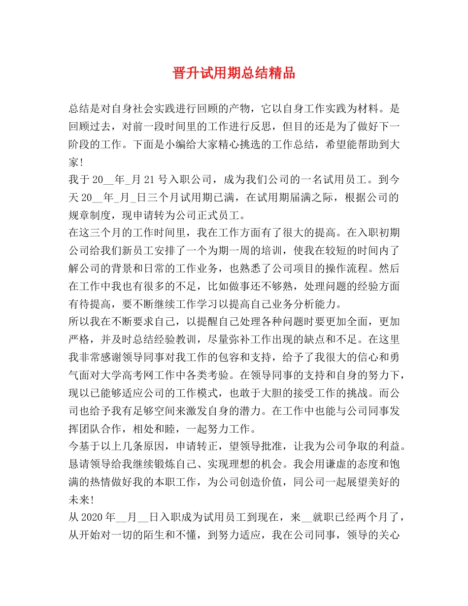 晋升试用期总结精品 _第1页