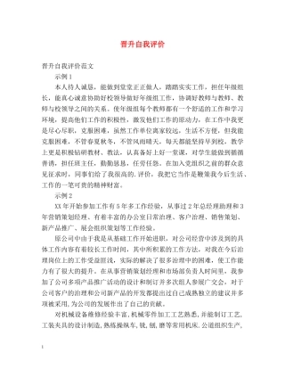 晋升自我评价 