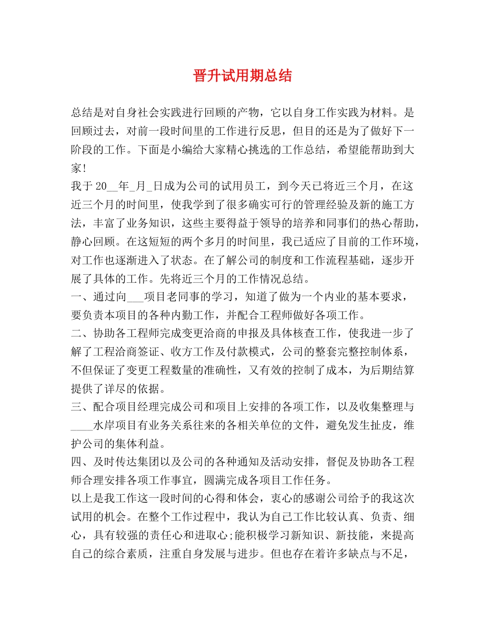 晋升试用期总结 _第1页