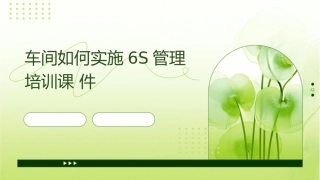 车间如何实施6S管理培训课件