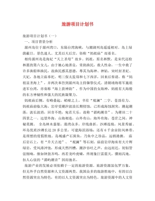 旅游项目计划书 
