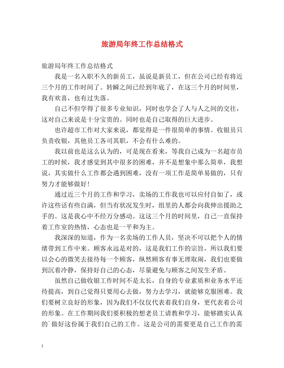 旅游局年终工作总结格式2 _第1页