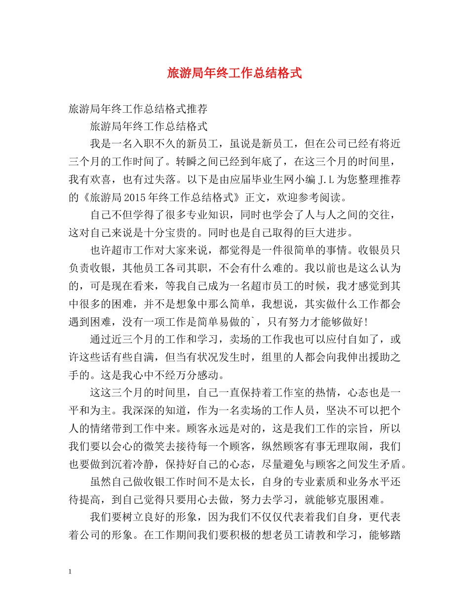 旅游局年终工作总结格式 _第1页