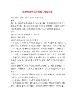 旅游局会计工作总结(精选多篇) 
